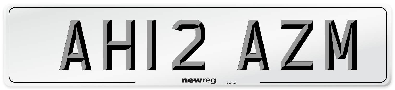 AH12 AZM Number Plate from New Reg